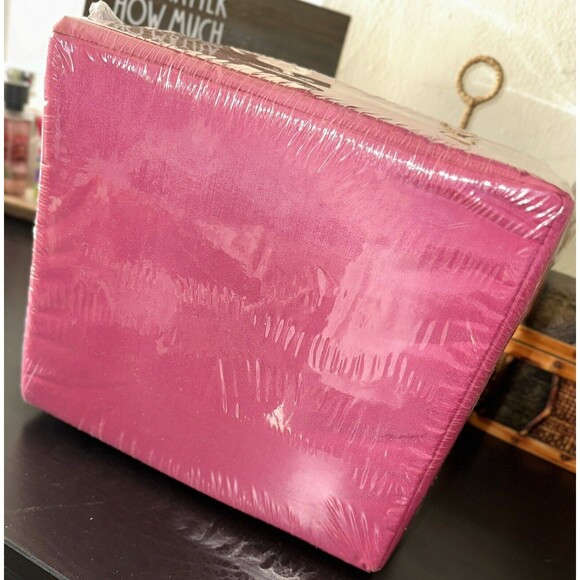 Vintage 80s Softie Brand Nylon Compact Disc Pink 32ct Carrying Case NOS Prop - Picture 3 of 6